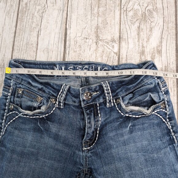 Miss Chic USA White Stitching Y2K Ultra Low Rise Jeans - Picture 6 of 9